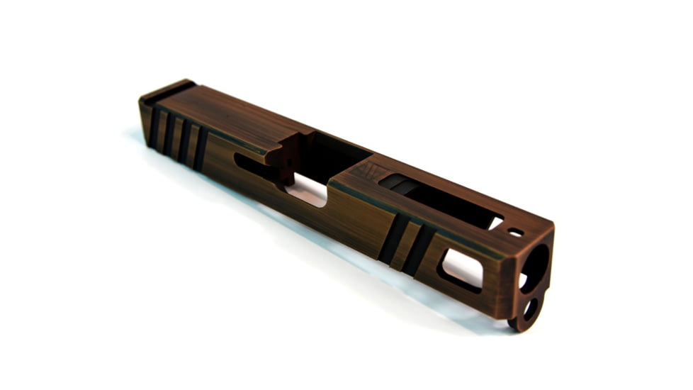 Gun Cuts Apprentice Slide for Glock 19, Optic Cut, Battleworn Copper, GC-G19-APP-COPBW-RMR
