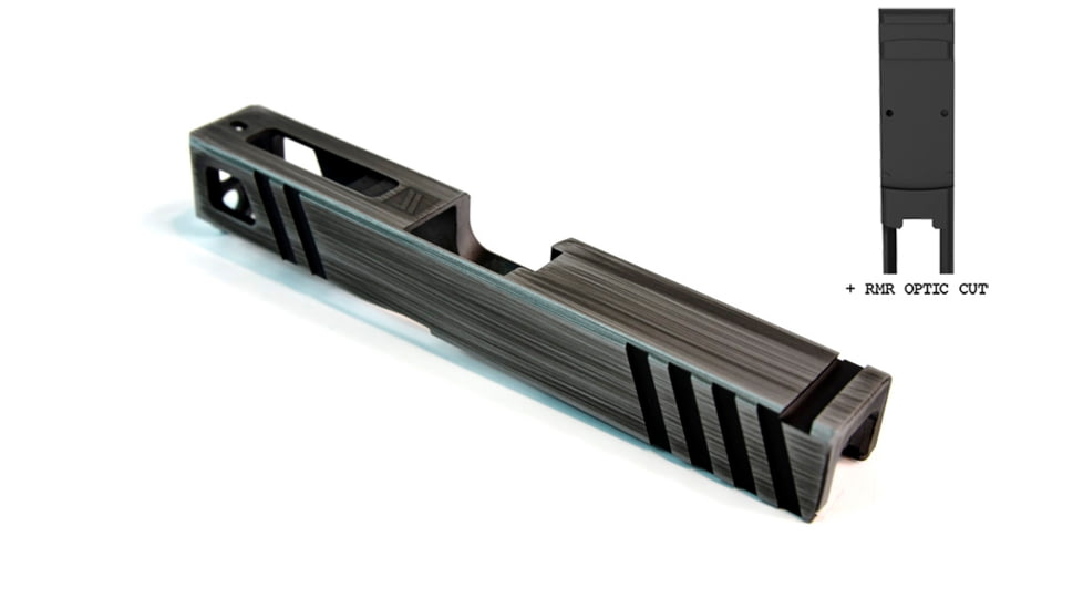 Gun Cuts Apprentice Slide for Glock 19, Optic Cut, Battleworn Silver, GC-G19-APP-CSIBW-RMR