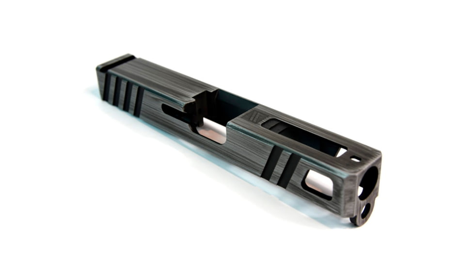 Gun Cuts Apprentice Slide for Glock 19, Optic Cut, Battleworn Silver, GC-G19-APP-CSIBW-RMR