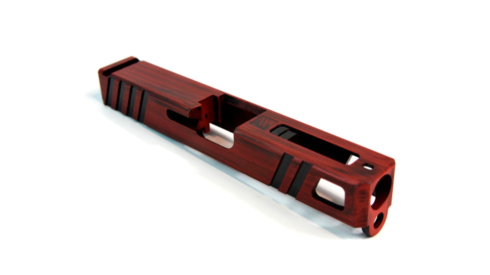 Gun Cuts Apprentice Slide for Glock 19, Optic Cut, Battleworn USMC Red, GC-G19-APP-UREBW-RMR