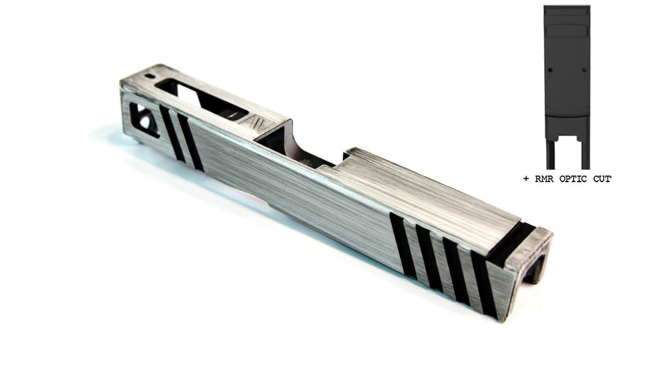 Gun Cuts Apprentice Slide for Glock 19, Optic Cut, Battleworn White, GC-G19-APP-SWHBW-RMR