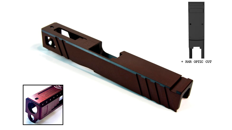 Gun Cuts Apprentice Slide for Glock 19, Optic Cut, Black Cherry Bomb, GC-G19-APP-BCB-RMR