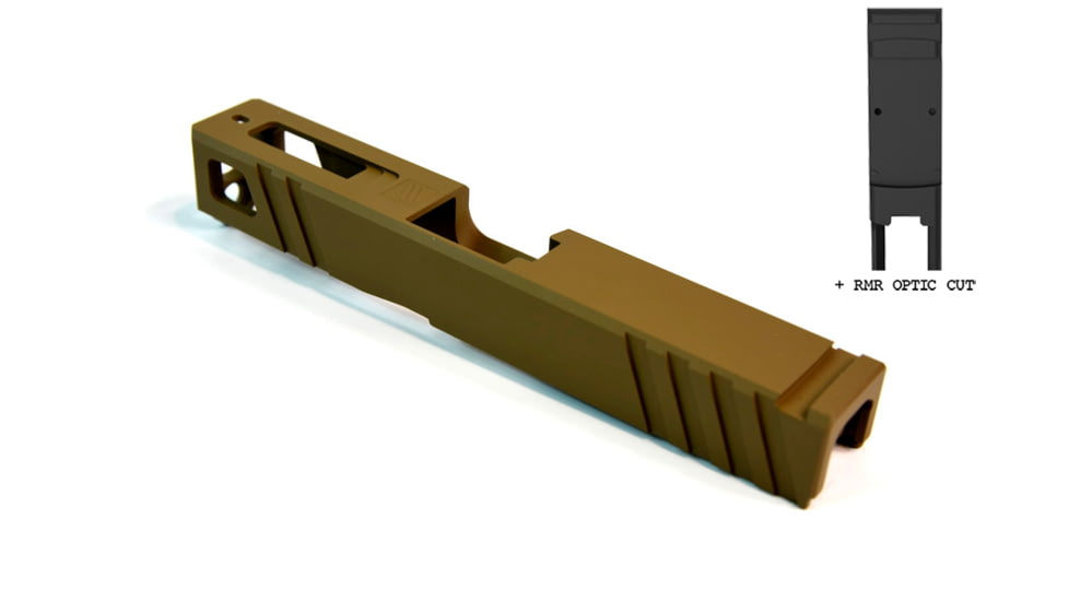 Gun Cuts Apprentice Slide for Glock 19, Optic Cut, Coyote Tan, GC-G19-APP-CTA-RMR