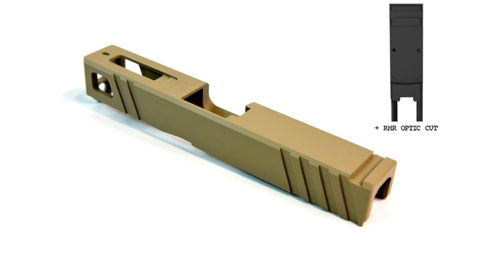 Gun Cuts Apprentice Slide for Glock 19, Optic Cut, Desert Sand, GC-G19-APP-DSA-RMR