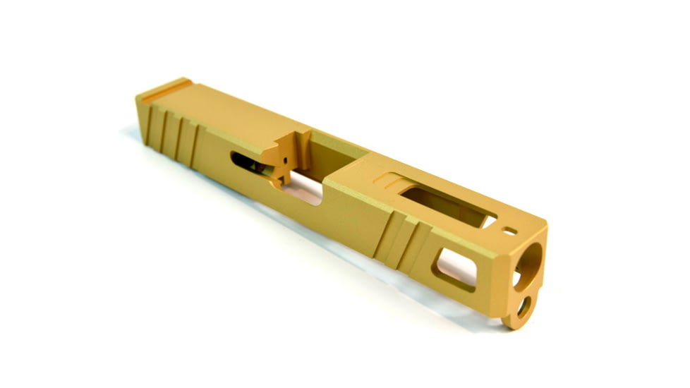 Gun Cuts Apprentice Slide for Glock 19, Optic Cut, Gold, GC-G19-APP-GOL-RMR