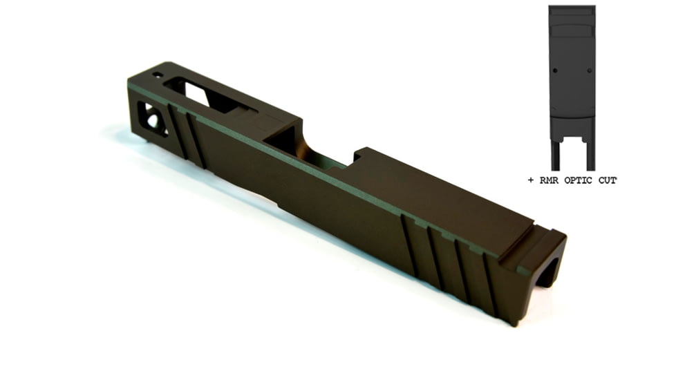 Gun Cuts Apprentice Slide for Glock 19, Optic Cut, Midnight Bronze, GC-G19-APP-MBR-RMR
