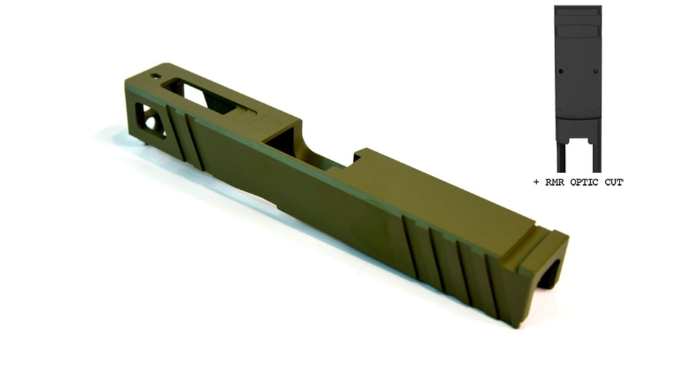 Gun Cuts Apprentice Slide for Glock 19, Optic Cut, Noveske Bazooka Green, GC-G19-APP-NBG-RMR