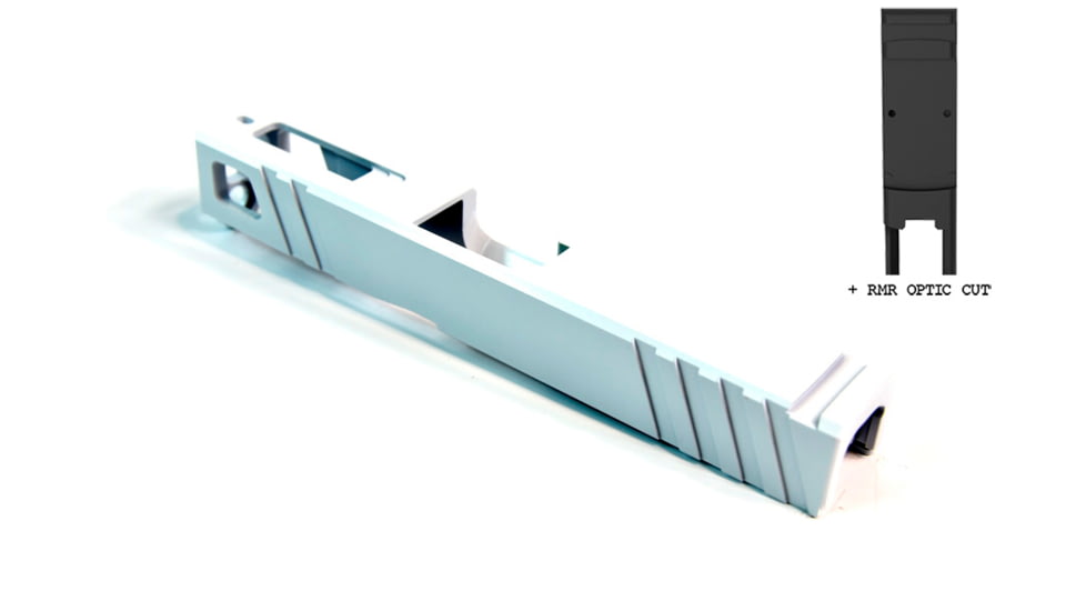 Gun Cuts Apprentice Slide for Glock 19, Optic Cut, Stormtooper White, GC-G19-APP-SWH-RMR