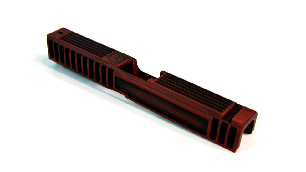 Gun Cuts Bulldog Slide for Glock 17, No Optic Cut, Battleworn USMC Red, GC-G17-BUL-UREBW-NO