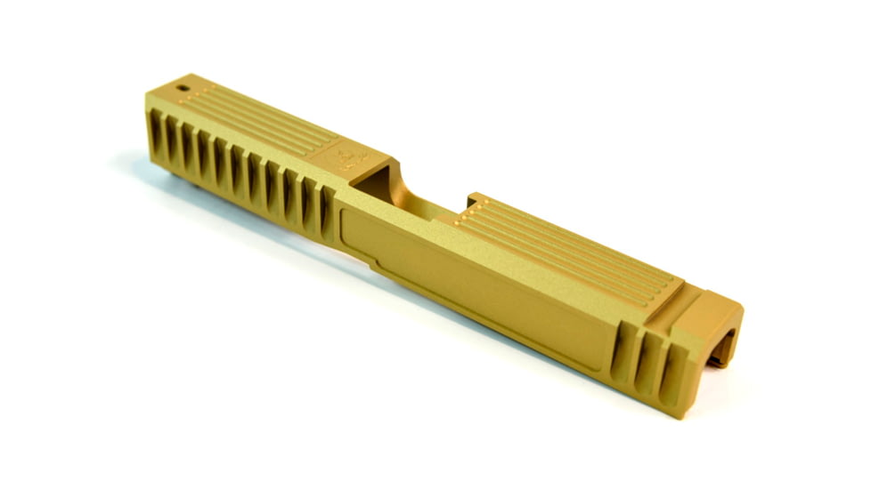 Gun Cuts Bulldog Slide for Glock 17, No Optic Cut, Gold, GC-G17-BUL-GOL-NO