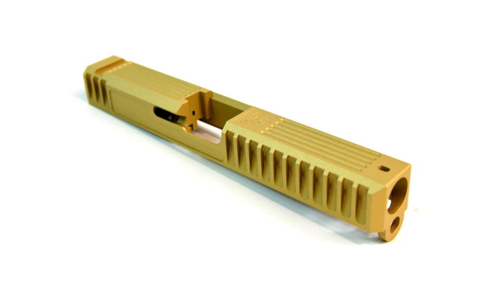 Gun Cuts Bulldog Slide for Glock 17, No Optic Cut, Gold, GC-G17-BUL-GOL-NO