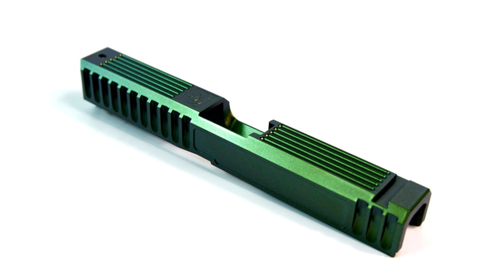 Gun Cuts Bulldog Slide for Glock 17, No Optic Cut, Radioactive Green, GC-G17-BUL-RGR-NO