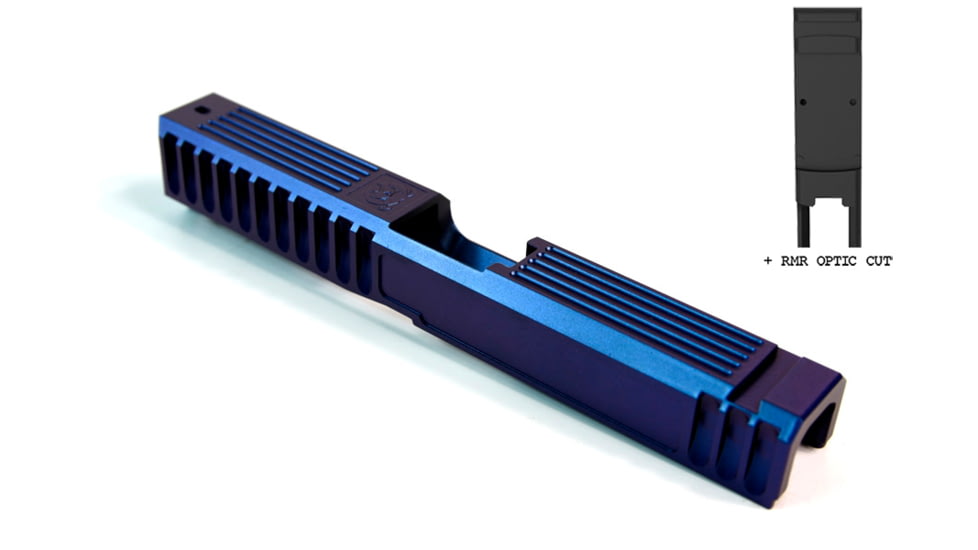 Gun Cuts Bulldog Slide for Glock 17, Optic Cut, Arctic Laser Blue, GC-G17-BUL-ALS-RMR