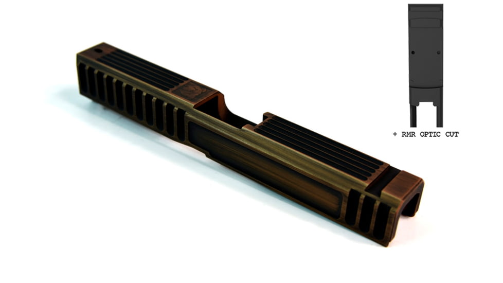 Gun Cuts Bulldog Slide for Glock 17, Optic Cut, Battleworn Copper, GC-G17-BUL-COPBW-RMR