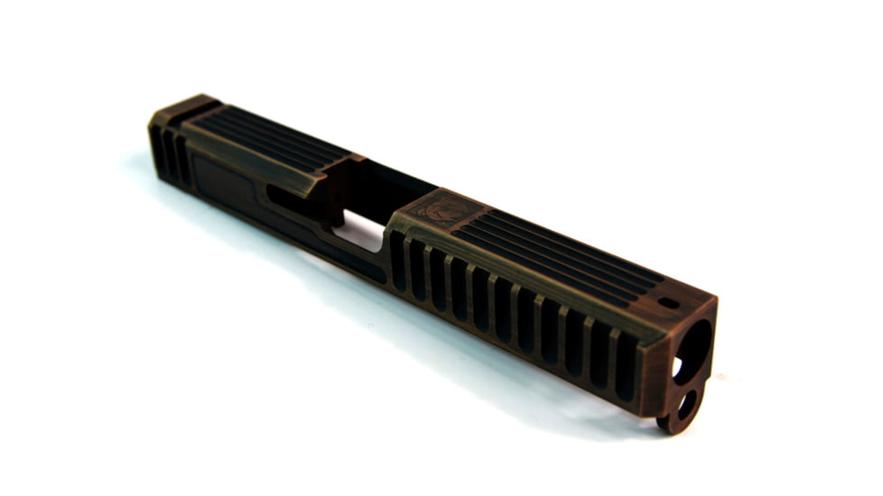 Gun Cuts Bulldog Slide for Glock 17, Optic Cut, Battleworn Copper, GC-G17-BUL-COPBW-RMR