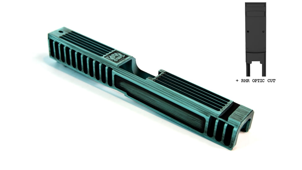 Gun Cuts Bulldog Slide for Glock 17, Optic Cut, Battleworn Robbins Egg Blue, GC-G17-BUL-REBBW-RMR