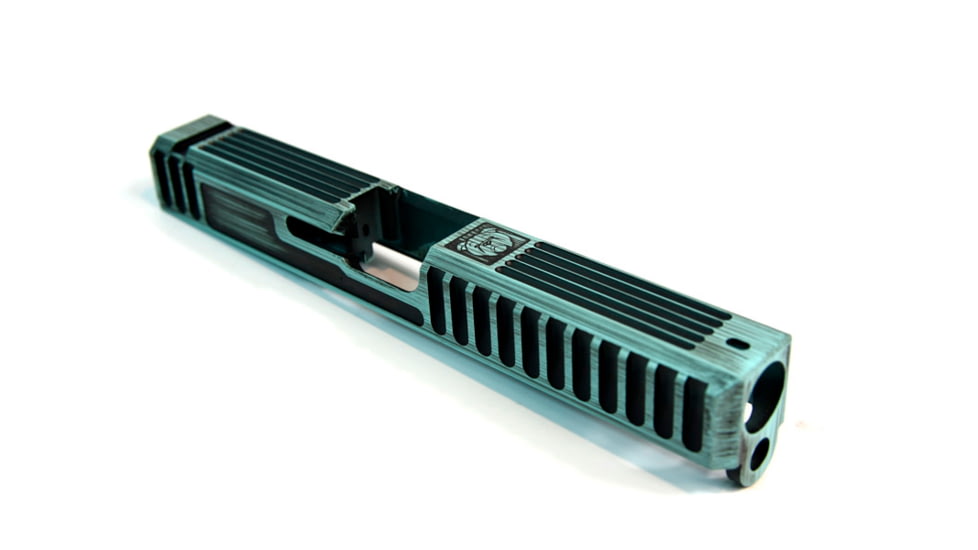 Gun Cuts Bulldog Slide for Glock 17, Optic Cut, Battleworn Robbins Egg Blue, GC-G17-BUL-REBBW-RMR