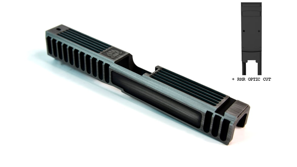 Gun Cuts Bulldog Slide for Glock 17, Optic Cut, Battleworn Silver, GC-G17-BUL-CSIBW-RMR