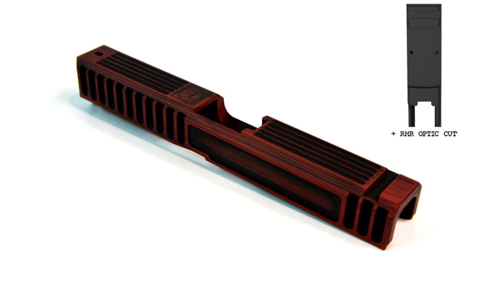 Gun Cuts Bulldog Slide for Glock 17, Optic Cut, Battleworn USMC Red, GC-G17-BUL-UREBW-RMR