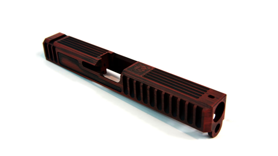 Gun Cuts Bulldog Slide for Glock 17, Optic Cut, Battleworn USMC Red, GC-G17-BUL-UREBW-RMR