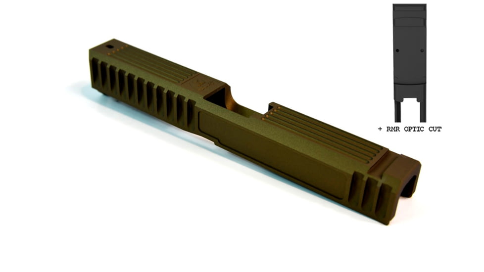 Gun Cuts Bulldog Slide for Glock 17, Optic Cut, Burnt Bronze, GC-G17-BUL-BBR-RMR
