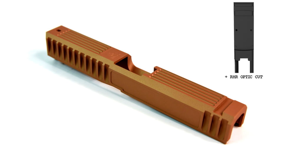 Gun Cuts Bulldog Slide for Glock 17, Optic Cut, Copper, GC-G17-BUL-COP-RMR