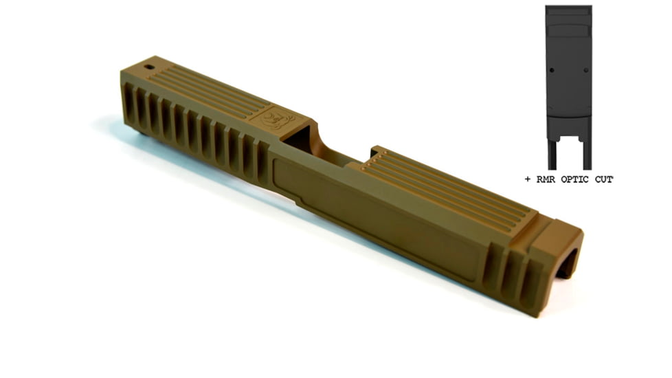 Gun Cuts Bulldog Slide for Glock 17, Optic Cut, Coyote Tan, GC-G17-BUL-CTA-RMR