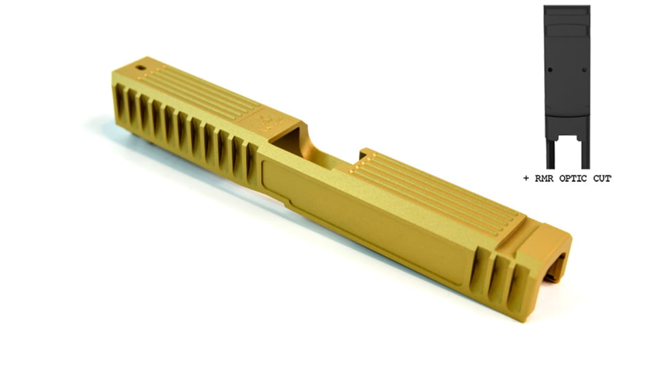 Gun Cuts Bulldog Slide for Glock 17, Optic Cut, Gold, GC-G17-BUL-GOL-RMR