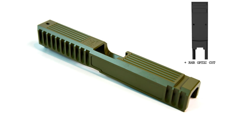 Gun Cuts Bulldog Slide for Glock 17, Optic Cut, Noveske Bazooka Green, GC-G17-BUL-NBG-RMR