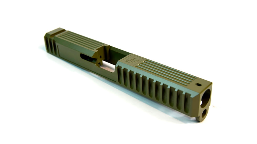 Gun Cuts Bulldog Slide for Glock 17, Optic Cut, Noveske Bazooka Green, GC-G17-BUL-NBG-RMR
