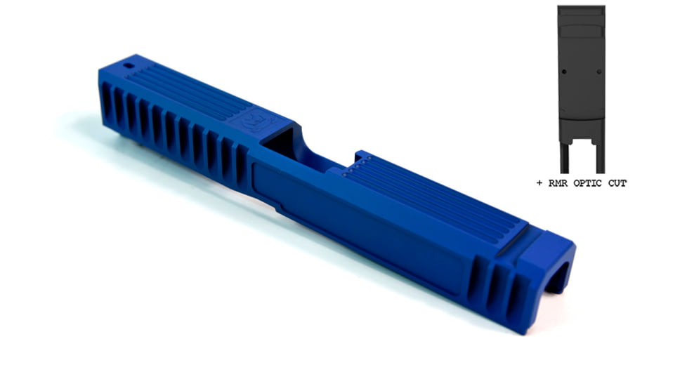 Gun Cuts Bulldog Slide for Glock 17, Optic Cut, NRA Blue, GC-G17-BUL-NBL-RMR