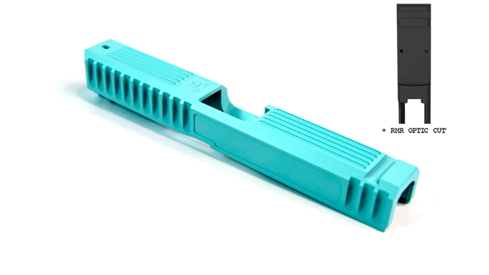 Gun Cuts Bulldog Slide for Glock 17, Optic Cut, Robbins Egg Blue, GC-G17-BUL-REB-RMR