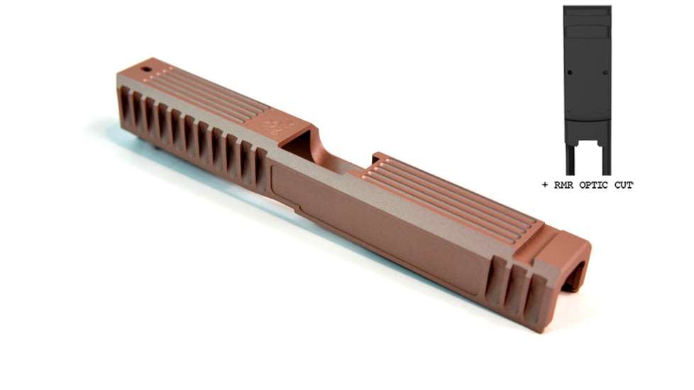 Gun Cuts Bulldog Slide for Glock 17, Optic Cut, Rose Gold, GC-G17-BUL-RGO-RMR