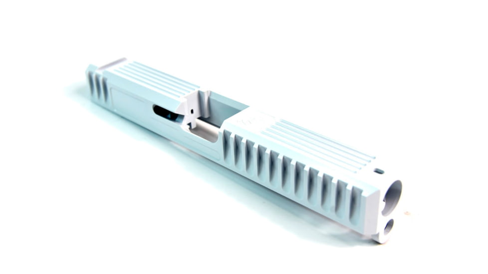 Gun Cuts Bulldog Slide for Glock 17, Optic Cut, Stormtooper White, GC-G17-BUL-SWH-RMR