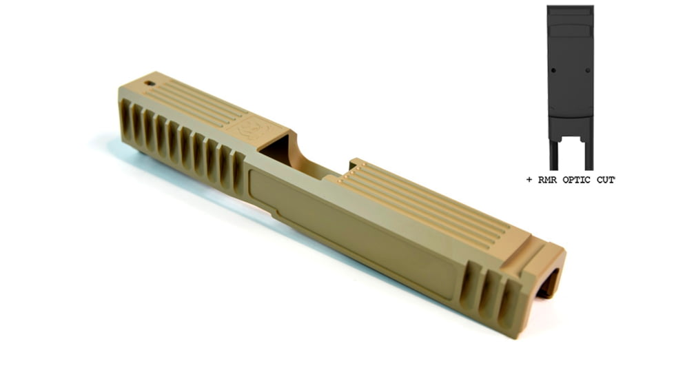 Gun Cuts Bulldog Slide for Glock 19, Optic Cut, Desert Sand, GC-G19-BUL-DSA-RMR