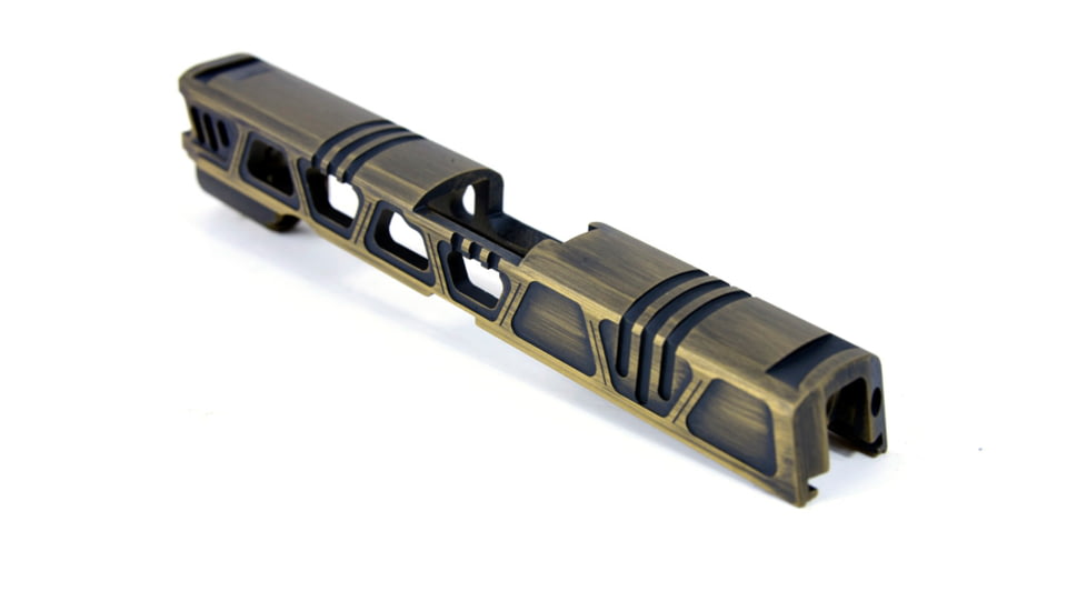 Gun Cuts Cyberpunk for Sig Sauer P320 Full Size/M17, No Optic Cut, Battleworn Gold, GC-P320F-CYB-GOLBW-NO