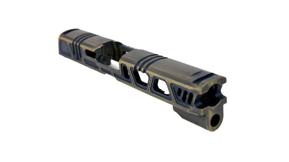 Gun Cuts Cyberpunk for Sig Sauer P320 Full Size/M17, No Optic Cut, Battleworn Gold, GC-P320F-CYB-GOLBW-NO