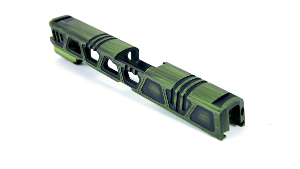 Gun Cuts Cyberpunk for Sig Sauer P320 Full Size/M17, No Optic Cut, Battleworn Zombie Green, GC-P320F-CYB-ZGRBW-NO