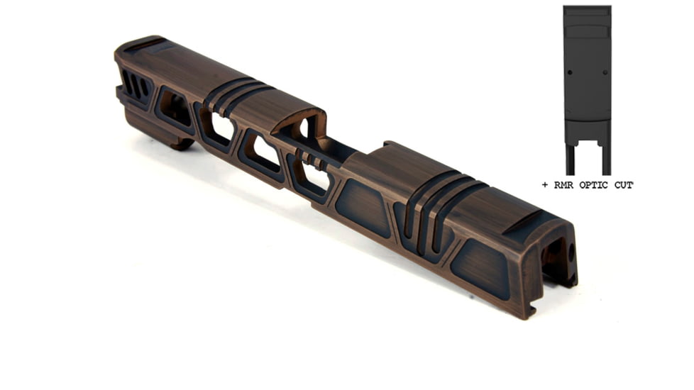 Gun Cuts Cyberpunk for Sig Sauer P320 Full Size/M17, Optic Cut, Battleworn Copper, GC-P320F-CYB-COPBW-RMR
