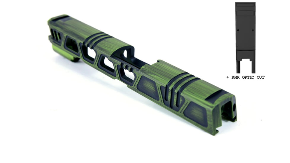 Gun Cuts Cyberpunk for Sig Sauer P320 Full Size/M17, Optic Cut, Battleworn Zombie Green, GC-P320F-CYB-ZGRBW-RMR