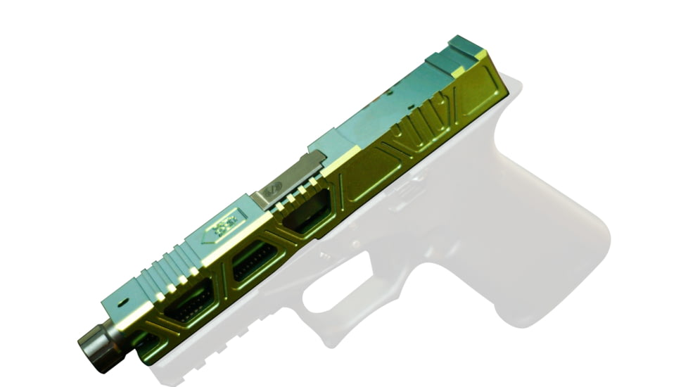 Gun Cuts Cyberpunk Slide for Glock 19 Gen 3, Optic Cut, Radioactive Green, GC-G19-CYB-RGR-RMR