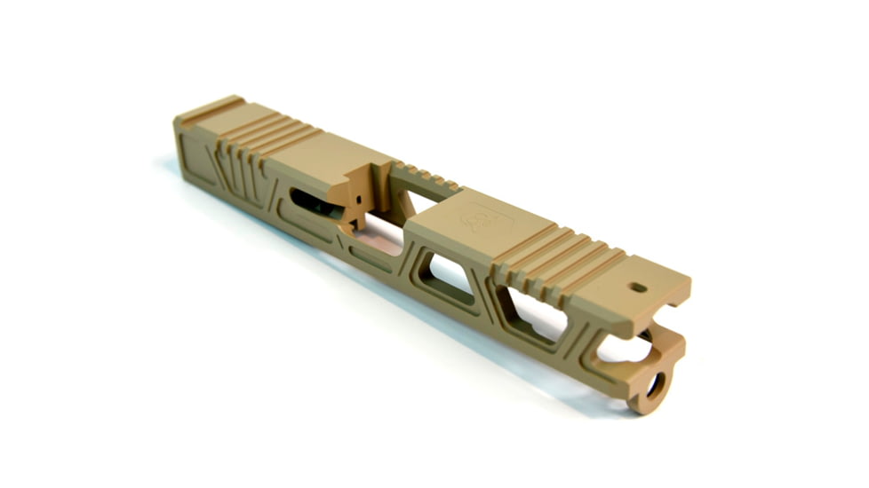 Gun Cuts Cyberpunk Slide for Glock 19, No Optic Cut, Desert Sand, GC-G19-CYB-DSA-NO