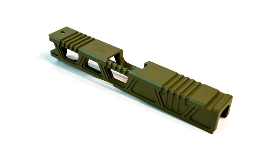 Gun Cuts Cyberpunk Slide for Glock 19, No Optic Cut, Noveske Bazooka Green, GC-G19-CYB-NBG-NO
