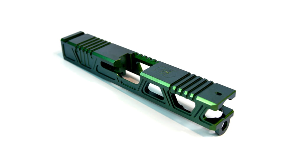Gun Cuts Cyberpunk Slide for Glock 19, No Optic Cut, Radioactive Green, GC-G19-CYB-RGR-NO