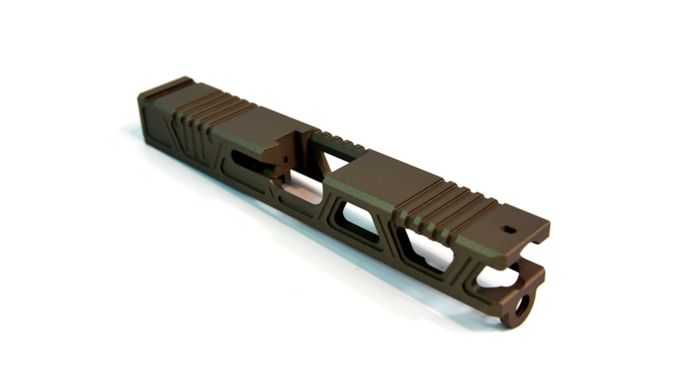 Gun Cuts Cyberpunk Slide for Glock 19, No Optic Cut, Smoked Bronze, GC-G19-CYB-SBR-NO