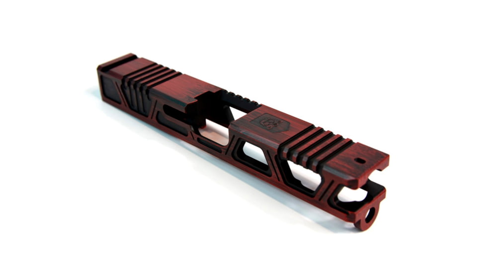 Gun Cuts Cyberpunk Slide for Glock 19, Optic Cut, Battleworn USMC Red, GC-G19-CYB-UREBW-RMR