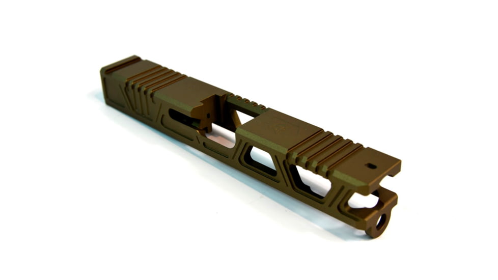 Gun Cuts Cyberpunk Slide for Glock 19, Optic Cut, Burnt Bronze, GC-G19-CYB-BBR-RMR