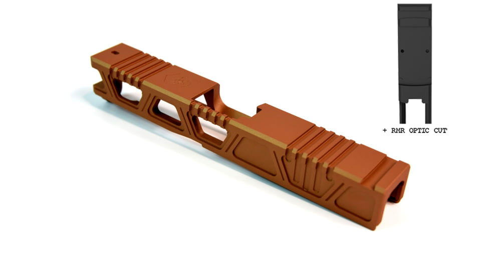 Gun Cuts Cyberpunk Slide for Glock 19, Optic Cut, Copper, GC-G19-CYB-COP-RMR