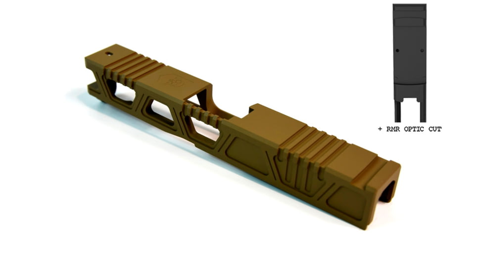 Gun Cuts Cyberpunk Slide for Glock 19, Optic Cut, Coyote Tan, GC-G19-CYB-CTA-RMR