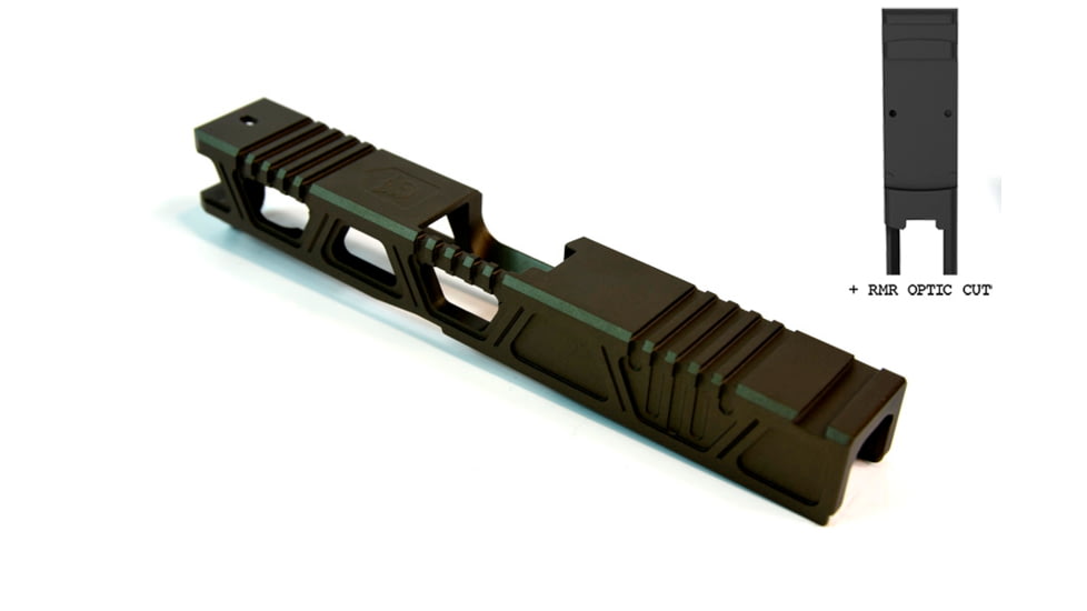 Gun Cuts Cyberpunk Slide for Glock 19, Optic Cut, Midnight Bronze, GC-G19-CYB-MBR-RMR